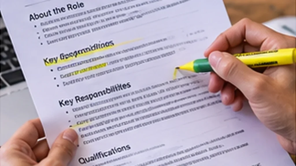 Applicant using a highlighter to read a job description and identify important requirements